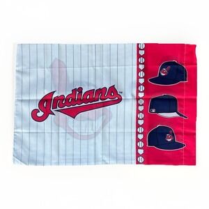 Vintage 1996 MLB Cleveland Indians Chief Wahoo pillow case 29 x 19" USA made NOS